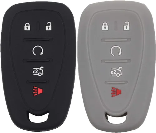 Miniatura 5 de 2 fundas de silicona de goma negra para llavero compatible con Chevrolet Chevy Camaro Cruze Malibu Traverse Blazer Trailblazer Equinox 2018 2019