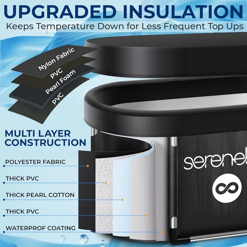 Miniatura 6 de SereneLife Bañera de hielo ovalada aislada de 105 galones para atletas, cápsula de recuperación de terapia de inmersión fría para una persona