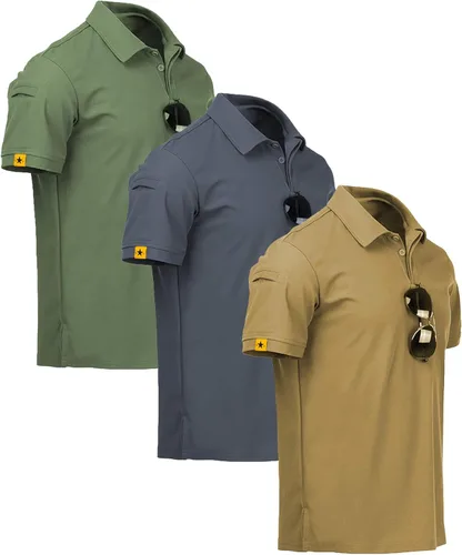 SCODI Polo para hombre, casual, manga corta, polo de golf, atlético, diario, cuello camisa, camiseta de tenis