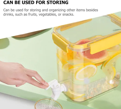 Miniatura 9 de LIFKOME 2 recipientes dispensadores de líquidos para fiestas, dispensador de bebidas, contenedor de agua con espita para refrigerador, jarra de agua