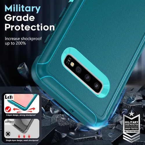 Miniatura 5 de LeYi Funda compatible con Samsung Galaxy S10+/ Plus: funda resistente 3 en 1 Galaxy S10 Plus, funda para Samsung S10 Plus de grado militar, funda a