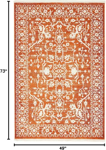 Miniatura 64 de Unique Loom Diseño tradicional clásico intrincado con detalles vintage envejecidos, alfombra de área, 3 pies 3 pulgadas x 5 pies 3 pulgadas, gris