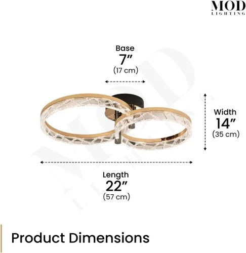 Miniatura 7 de MOD Lighting Clara Moderna lámpara de techo empotrada, lámpara de techo LED de 2 anillos para cocina, dormitorio y pasillo, cerca de luces