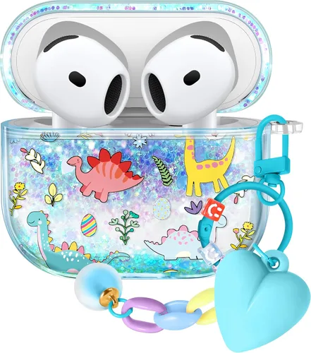 Miniatura 35 de Funda para Apple para Airpods 4 Case 2024 - Arena Movediza Líquida Arte Artístico Estético Funda Mujer Chica Mujeres Brillante Brillo Purpurina
