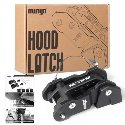 Miniatura 8 de Pestillos de capó de aluminio para reemplazar el gancho del capó para Jeep Wrangler JK/JKU 2007-2017, JL/JLU 2018+ y Jeep Gladiator 2020+ con diseño