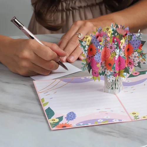 Miniatura 5 de Paper Love Carta desplegable 3D, arreglo floral, día de la madre, para todas las ocasiones, funda de 5 x 7 pulgadas, incluye sobre y etiqueta de nota