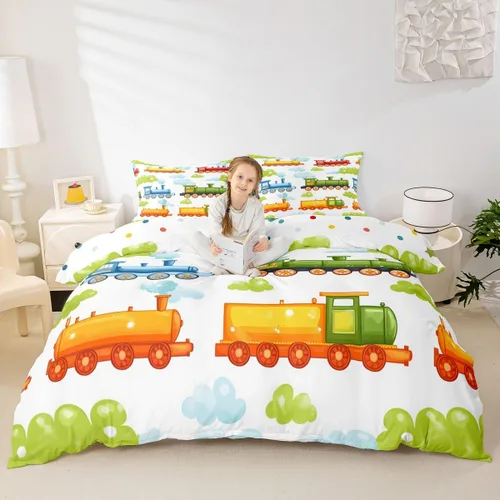 Miniatura 16 de Feelyou Race Car Duvet Cover Twin Size Boys Girls Speed Sports Car Bedding Set Breathable Soft Racing Comforter Cover 2Pcs Black White Checked