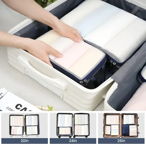 Miniatura 109 de BAGAIL 4 Set/6 Set Ultraligero Compresión Embalaje Cubos Organizador de Embalaje para Accesorios de Viaje Equipaje Maleta Mochila