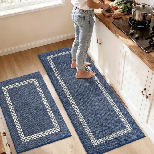 Miniatura 25 de COSY HOMEER Tapete de cocina antideslizantes, absorbentes para el piso, alfombra de cocina lavable, tapete de pie para fregadero, alfombra de Beige