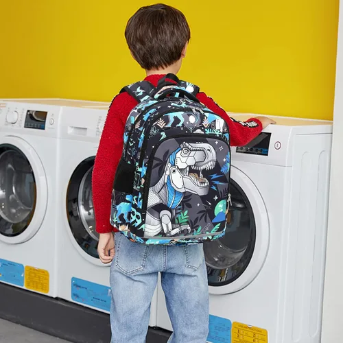 Miniatura 3 de CAMTOP Mochila infantil para escuela, niños y niñas, preescolar y primaria, Dinosaurio, Compacto