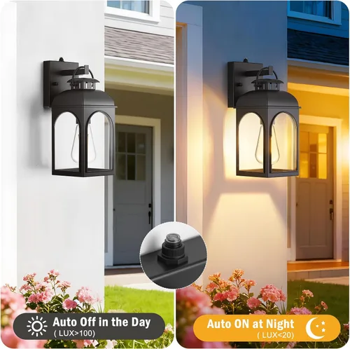 Miniatura 5 de EJIAXIN Iluminación al aire libre del anochecer al amanecer, luces negras para porche, luz al aire libre, lámpara de montaje en pared, lámpara