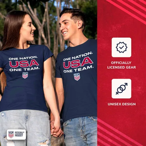Miniatura 3 de The Victory Camiseta de manga corta unisex con licencia oficial de la Selección Nacional de Fútbol de los Estados Unidos para Adultos One Nation One