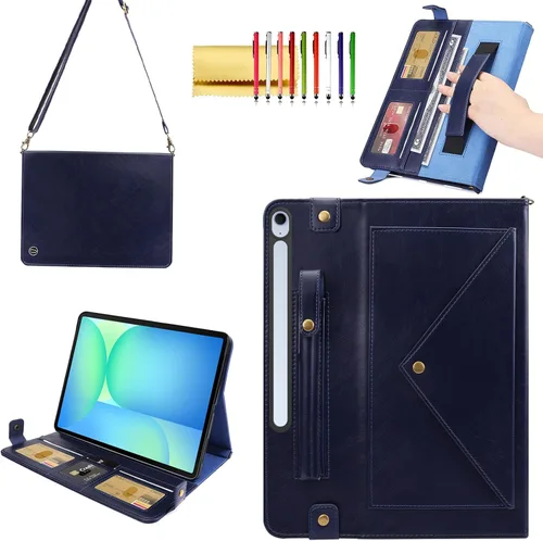 Miniatura 44 de Bolso Funda para Samsung Galaxy Tab S10 FE/S9 FE 10.9"/S9/S8/S7 11", Techcircle Folio con Soporte Cruzado, Billetera con Ranura para Lápiz S Pen
