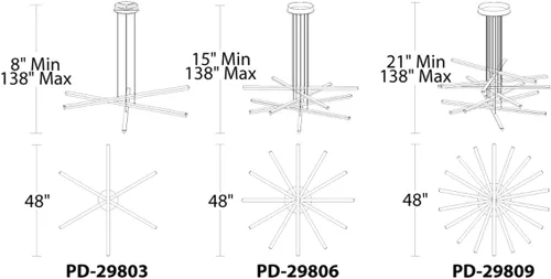 Miniatura 2 de WAC Lighting dweLED, pila 3 luces LED colgante lineal 3000K en negro