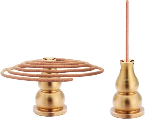 Miniatura 4 de Soporte de incienso de latón de 3 estilos, quemador de cono de incienso, soporte de bobina de incienso, soporte para palo de incienso (6 piezas)