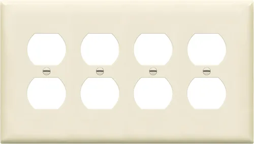 Miniatura 14 de enerlites Duplex placa de pared de salida, 1 – 4 Gang policarbonato, tamaño estándar, irrompible – Color Blanco..., Blanco