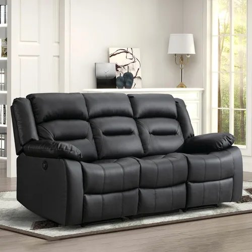 Miniatura 14 de EBELLO Sofá Reclinable Eléctrico de Piel Sintética para Dos Personas, Juego de Sofá Reclinable de 3 Asientos, Juego de Sillón Sofá Reclinable Marrón