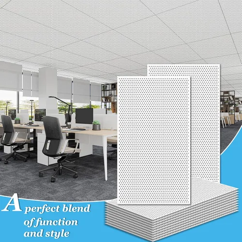 Miniatura 2 de Art3d Paneles Acústicos para Techo Suspendido 24x48 Paquete de 10, Paneles Insonorizados 2x4ft para Revestimientos de Pared, Blanco