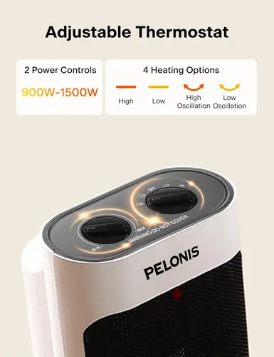 Miniatura 6 de Calefactor Pelonis de espacio, portátil Blanco