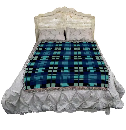 Miniatura 2 de Pure Country Weavers - Manta a cuadros Black Watch Tartan - Tapicería de regalo tejida con patrones, de algodón - Fabricada en Estados Unidos (72x54)