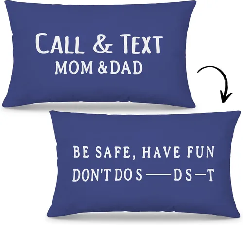 Miniatura 9 de Mingnei Funda de almohada con texto en inglés "Call Your Mom", divertida funda de almohada reversible decorativa de 12 x 20 pulgadas, regalos