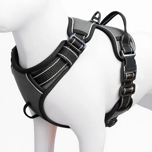 Miniatura 131 de Arnés para perro sin tirones, chaleco reflectante ajustable y acolchado para mascotas con asa de fácil control, fácil de llevar con nudo elegante