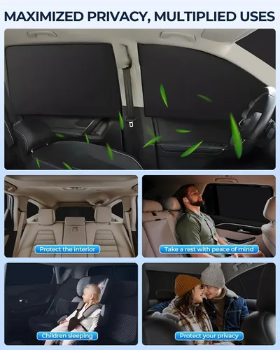 Miniatura 5 de para Toyota 4Runner 2010-2024, juego de 8 protectores solares para ventanas de coche, privacidad para parabrisas delantero, laterales y traseros