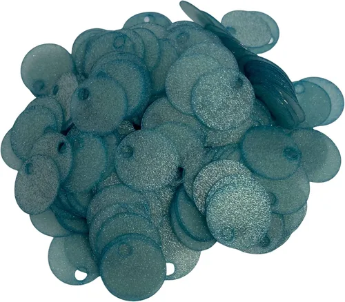 Miniatura 35 de Paillettes de lentejuelas redondas planas de 0.787 in, 285 piezas de 0.78 pulgadas, agujero de 0.78 pulgadas, surtido de lentejuelas acrílicas, 1,76