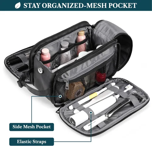 Miniatura 2 de PAVILIA Neceser para hombres y mujeres, bolsa de viaje, estuche organizador de artículos de tocador, artículos esenciales de viaje, kit de afeitado