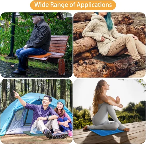 Miniatura 7 de EEEKit Cojín para asiento de campamento, paquete de 4 almohadillas de espuma impermeable de 15 x 11 pulgadas para deportes al aire libre y viajes
