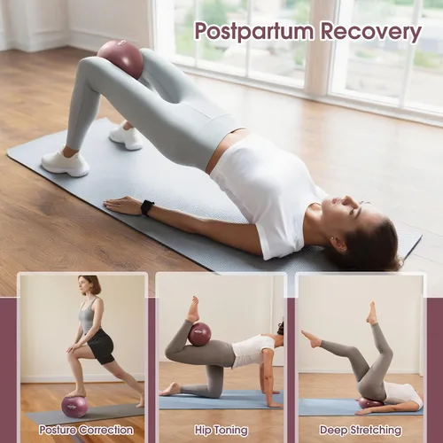 Miniatura 7 de ROSAPOAR Pelota de ejercicio pequeña – Mini pelota de pilates de 9 pulgadas, pelota de yoga antiestallidos para estiramiento y entrenamiento