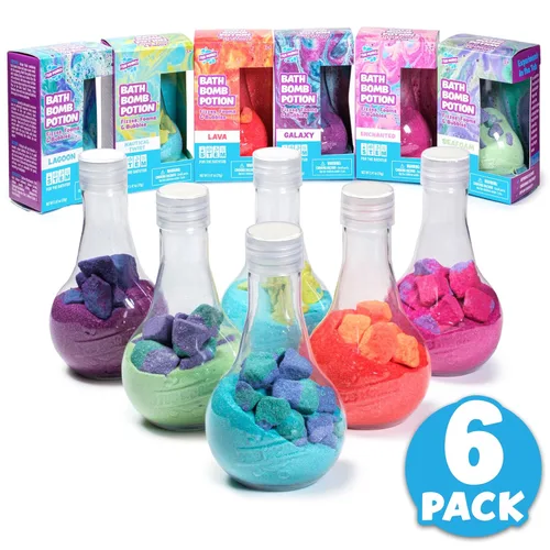 Miniatura 7 de Tub Works® Juguete de baño para niños Bath Bomb Potion™, paquete variado de 6 unidades No tóxico Fizzes, espumas y burbujas con una erupción