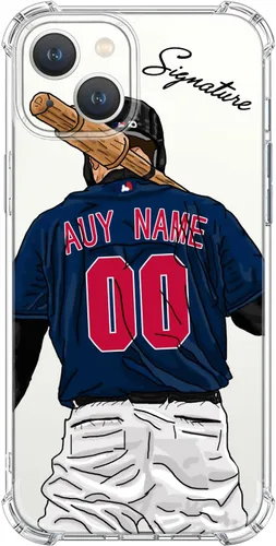 Miniatura 18 de Funda de béisbol transparente con nombre y número personalizados para iPhone 17 Air 16 15 Pro Max 14 13 Mini 12 11 Xs Xr SE3 8 7 6 Plus, con 4