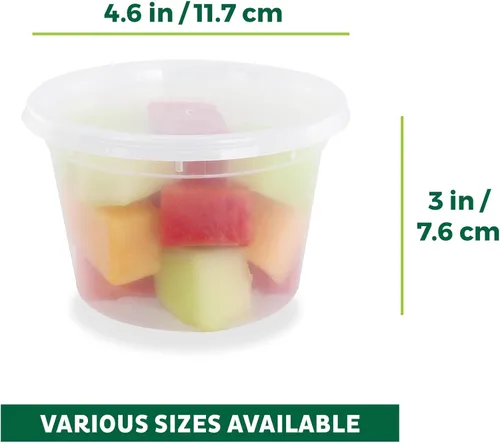 Miniatura 3 de Freshware Contenedores de almacenamiento de alimentos [50 juegos] recipientes de plástico de 16 onzas con tapas, slime, sopa, recipientes