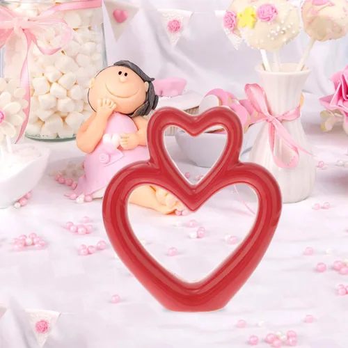 Miniatura 7 de Abaodam Figura de corazón de boda, adorno de corazón de cerámica, decoración romántica para estante de escritorio, hogar, oficina, aniversario