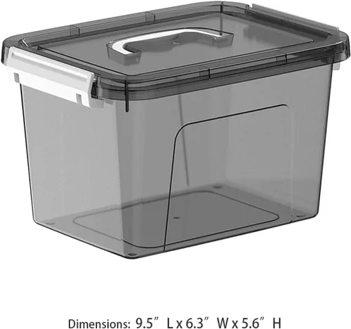 Miniatura 2 de Contenedores de almacenamiento transparentes con tapas, paquete de 4, contenedores de almacenamiento de plástico apilables con tapa de pestillo