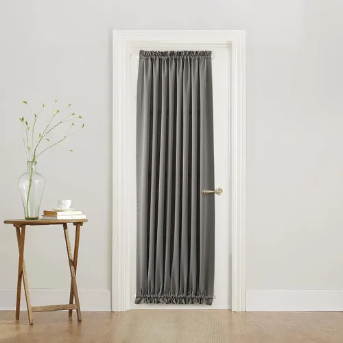 Miniatura 111 de Sun Zero Barrow - Panel de cortina para puerta con bolsillo para barra, de eficiencia energética, 54" x 72", color moca Marrón Mocha