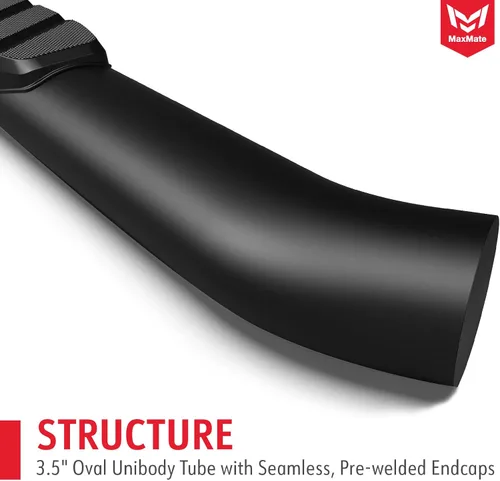 Miniatura 4 de MaxMate Estribos Laterales Ovalados Nerf Bar de 3.5" Compatibles con Nissan Titan 2004-2015/2017-2024; Titan XD 2016-2024 Crew Cab SS2N35108MX