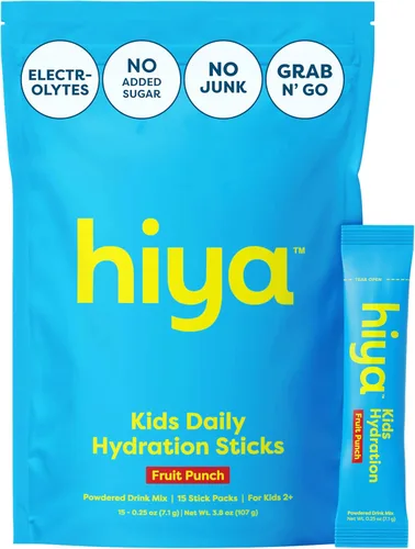 Miniatura 9 de Hiya Kids Hidratación con Electrolitos - Polvos de Hidratación para Niños con Sabor a Bayas sin Azúcar Añadida - 15 Palitos - Mezcla de Bebida