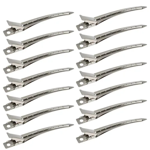 Miniatura 14 de 24 Paquetes de Pinzas Pico de Pato, Bantoye 2.75 Pulgadas Pinzas de Cocodrilo Rizadoras de Metal Antioxidante con Agujeros para Peinado del Cabello
