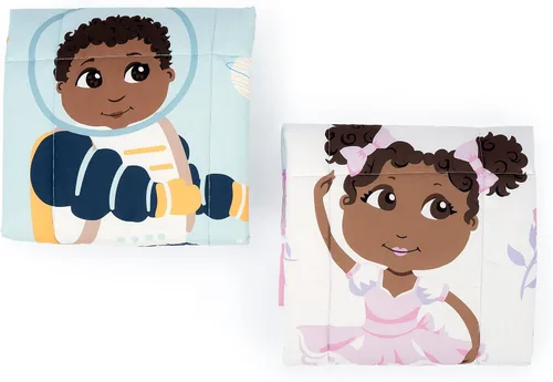 Miniatura 7 de Little Muffincakes Zhara Manta acolchada para niños pequeños, estampado de bailarina y flores, 42.0 x 34.0 pulgadas, 18 meses en adelante, rosa