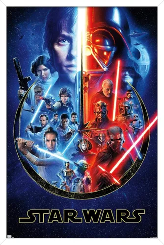 Miniatura 13 de Trends International Star Wars - Póster de pared Skywalker Saga, 14.725 x 22.375 pulgadas, versión enmarcada de madera de granero