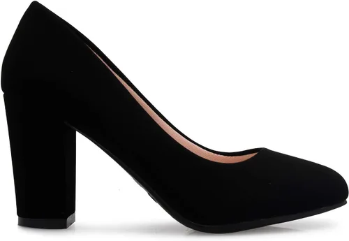 Miniatura 2 de Olivia K Zapatos de tacón alto con plataforma de punta redonda para mujer, adorables, cómodos