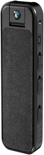 Andoer Mini cámaras corporales 1080P videocámara portátil con lente giratoria de 180°, videocámara portátil gran angular de 90°, clip trasero de 128