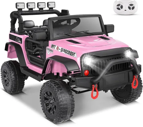 Hikole Auto de paseo de 24 V con control remoto, vehículos a pilas para niños y niñas, motores mejorados de 2 × 200 W, camión con ruedas eléctricas