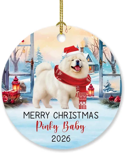 Miniatura 7 de Adorno de perro de Alaskan Malamute personalizado, árbol de Navidad, adorno de perro de Malamute de Alaska, regalos para amantes de los perros