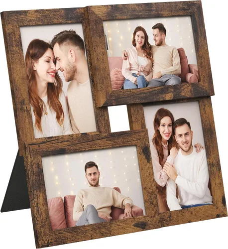 Miniatura 9 de SONGMICS Marcos de fotos de collage de 4 x 6 pulgadas para decoración de pared, fotos multifamiliares para decoración de galería, exhibición Blanco
