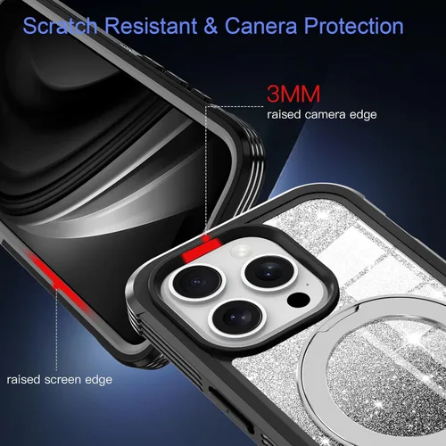Miniatura 7 de Hekodonk Funda para iPhone 15 Pro Max, compatible con Magsafe [protector de pantalla de vidrio templado integrado y protección de lente de cámara]