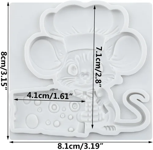 Miniatura 2 de Lingzhi Molde de silicona para ratón, molde para fondant de queso, para decoración de pasteles, chocolate, dulces, cupcakes, pasta de goma