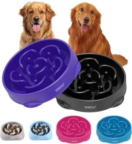 Miniatura 21 de YINEYA Cuencos de Alimentación Lenta para Perros, Suministros para Mascotas Que Ralentizan la Alimentación, Cuencos para Comida de Mascotas, H - azul